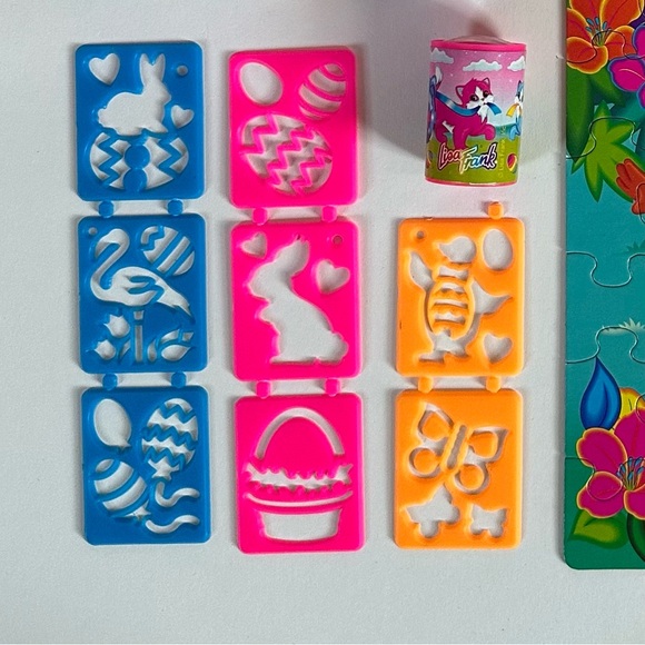 Vintage Lisa Frank Easter 108 Pc Puzzle Bear Dog Panda + Stencils, Kaleidoscope - Picture 2 of 7